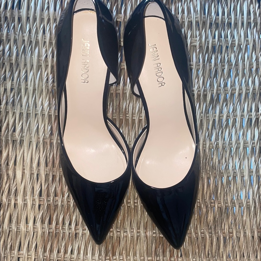 Jenn Ardor Black Pointed-Toe Heels Luxurious Suede Finish